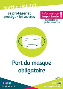 Affiche : port du masque obligatoire