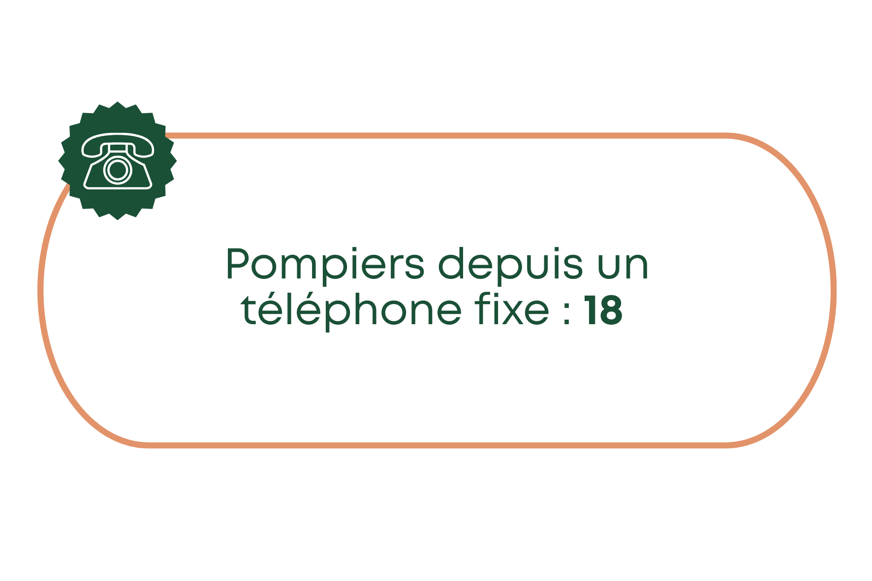 Pompiers depuis un téléphone fixe  18