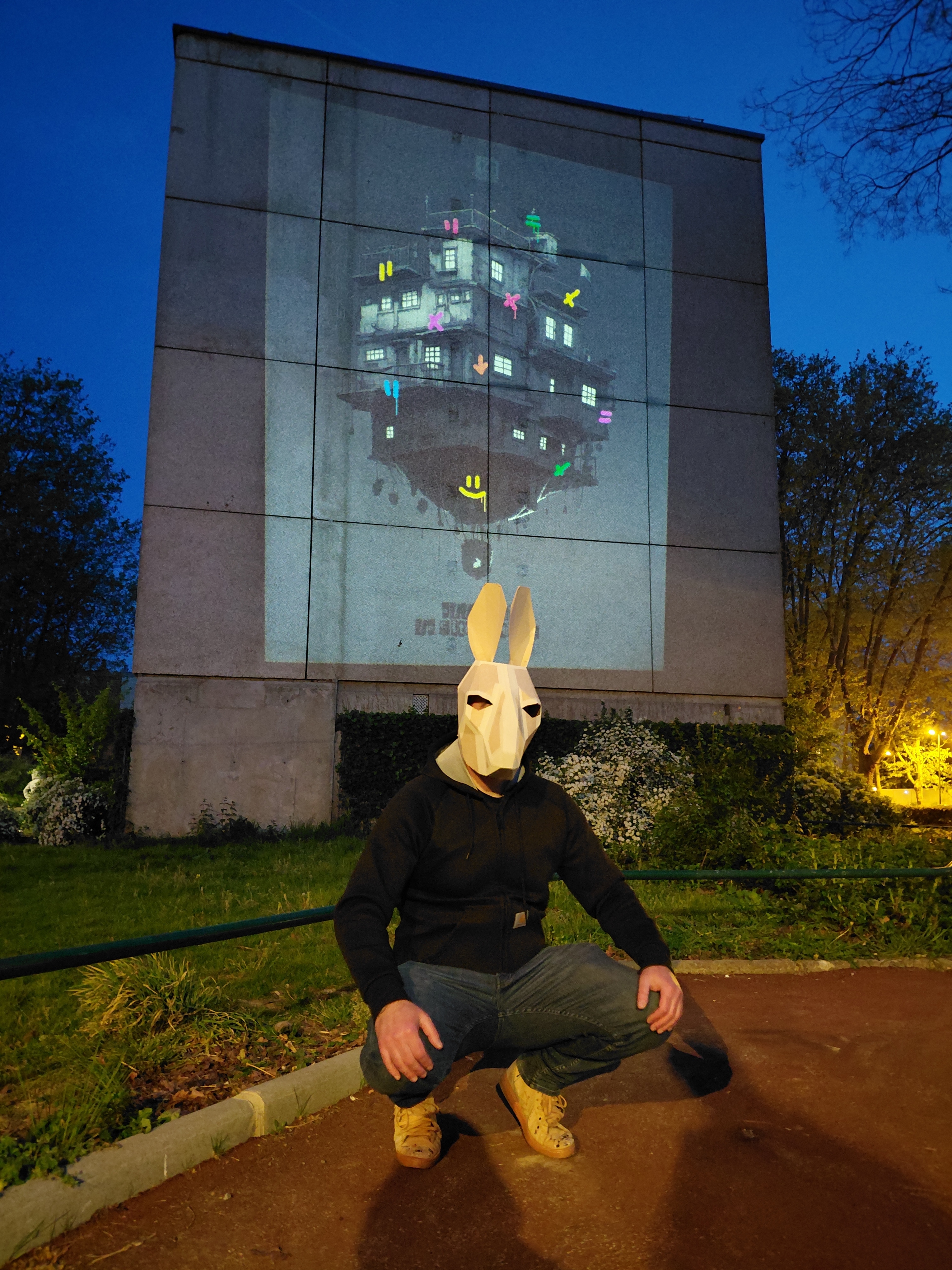 Projection mural Allonnes - Lapin Blanc