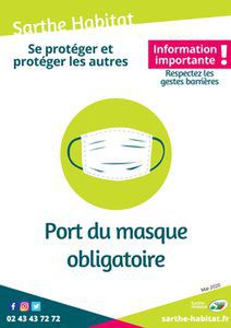 Affiche : port du masque obligatoire